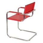 Fauteuil cantilever avec structure chromée (divers coloris de cuir reconstitué)