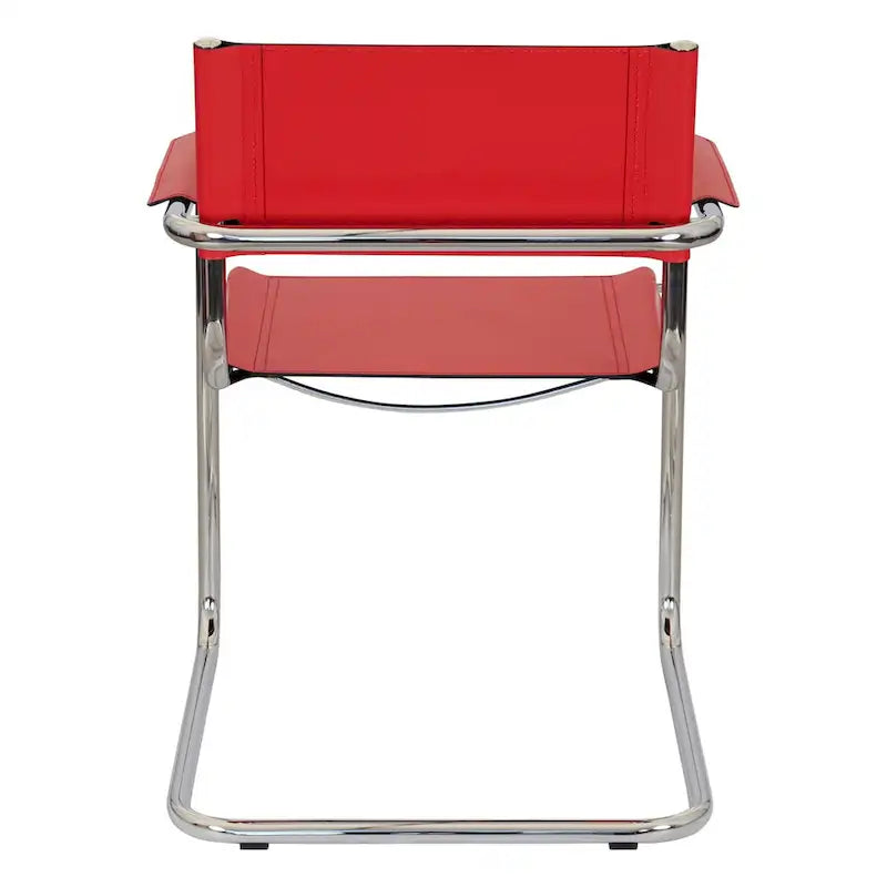 Fauteuil cantilever avec structure chromée (divers coloris de cuir reconstitué)