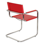 Fauteuil cantilever avec structure chromée (divers coloris de cuir reconstitué)