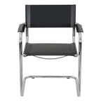 Fauteuil cantilever avec structure chromée (divers coloris de cuir reconstitué)