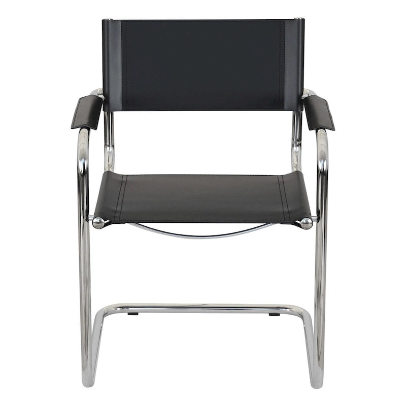 Fauteuil cantilever avec structure chromée (divers coloris de cuir reconstitué)
