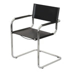 Fauteuil cantilever avec structure chromée (divers coloris de cuir reconstitué)