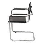 Fauteuil cantilever avec structure chromée (divers coloris de cuir reconstitué)