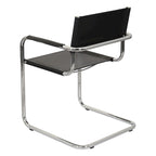 Fauteuil cantilever avec structure chromée (divers coloris de cuir reconstitué)