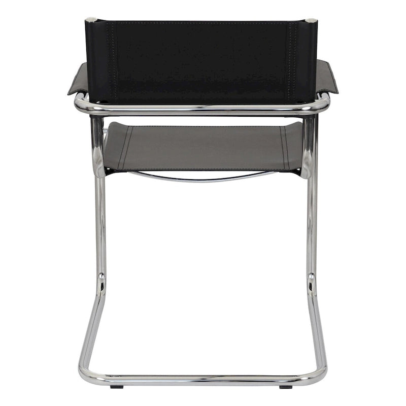 Fauteuil cantilever avec structure chromée (divers coloris de cuir reconstitué)