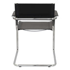 Fauteuil cantilever avec structure chromée (divers coloris de cuir reconstitué)