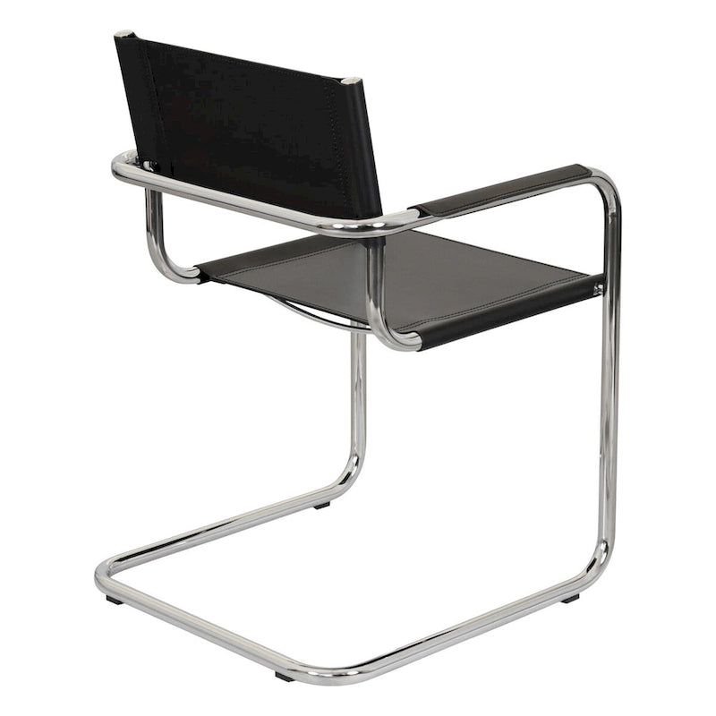 Fauteuil cantilever avec structure chromée (divers coloris de cuir reconstitué)