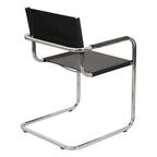 Fauteuil cantilever avec structure chromée (divers coloris de cuir reconstitué)