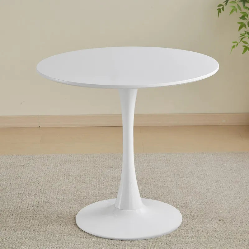 Table à manger ronde Table de cuisine moderne de 80 cm, design tulipe avec pied, table décontractée médiévale pour 2 à 4 personnes