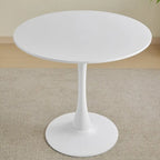 Table à manger ronde Table de cuisine moderne de 80 cm, design tulipe avec pied, table décontractée médiévale pour 2 à 4 personnes
