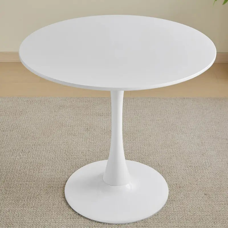 Table à manger ronde Table de cuisine moderne de 80 cm, design tulipe avec pied, table décontractée médiévale pour 2 à 4 personnes