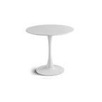 Table à manger ronde Table de cuisine moderne de 80 cm, design tulipe avec pied, table décontractée médiévale pour 2 à 4 personnes
