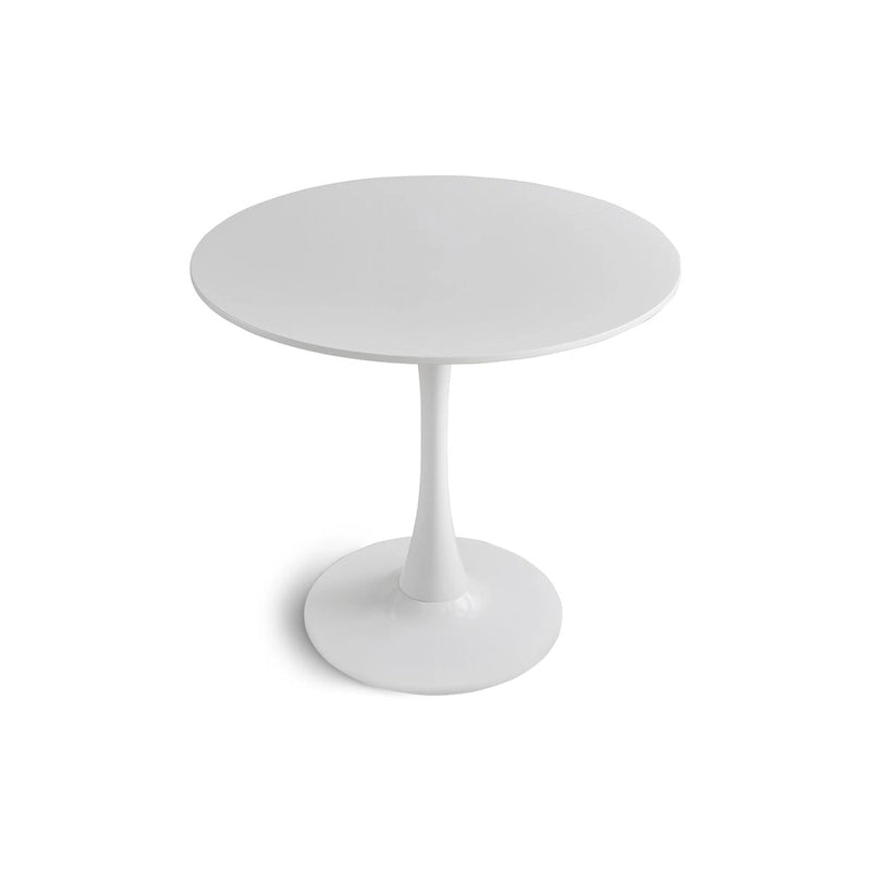 Table à manger ronde Table de cuisine moderne de 80 cm, design tulipe avec pied, table décontractée médiévale pour 2 à 4 personnes