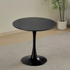 Table à manger ronde Table de cuisine moderne de 80 cm, design tulipe avec pied, table décontractée médiévale pour 2 à 4 personnes