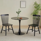 Table à manger ronde Table de cuisine moderne de 80 cm, design tulipe avec pied, table décontractée médiévale pour 2 à 4 personnes