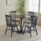 Table à manger ronde Table de cuisine moderne de 80 cm, design tulipe avec pied, table décontractée médiévale pour 2 à 4 personnes