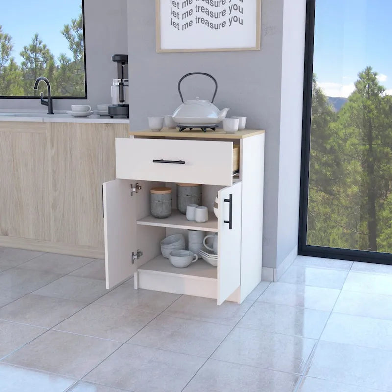 Meuble de cuisine haut en mélaminé avec 2 portes et 1 tiroir - S/O