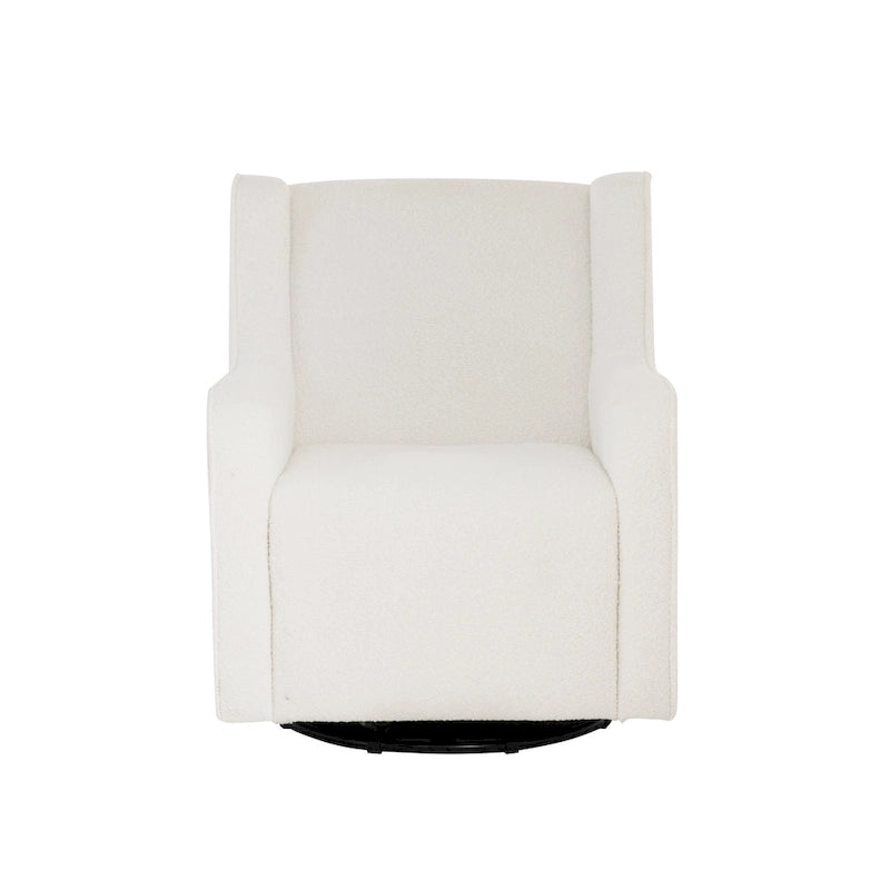 Fauteuil d'appoint pivotant et berçant en Sherpa blanc ou en Velours marron
