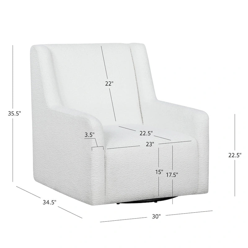 Fauteuil d'appoint pivotant et berçant en Sherpa blanc ou en Velours marron