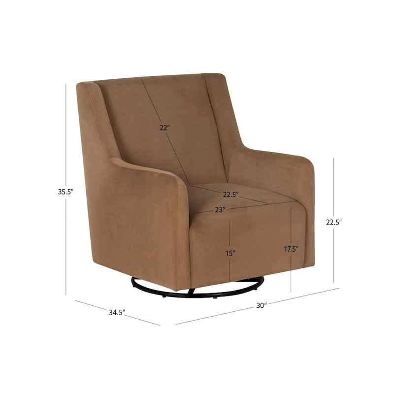 Fauteuil d'appoint pivotant et berçant en Sherpa blanc ou en Velours marron