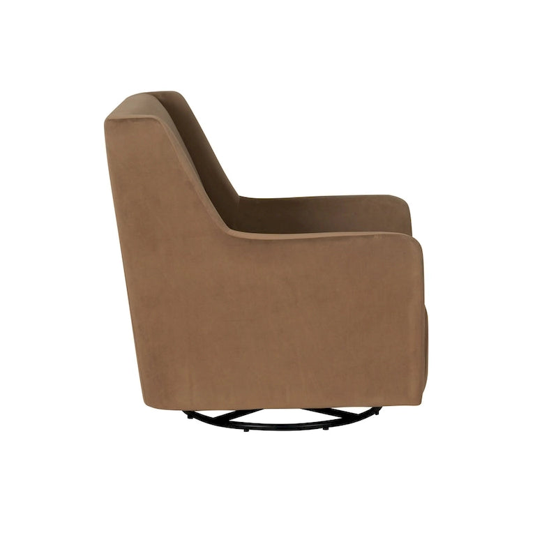 Fauteuil d'appoint pivotant et berçant en Sherpa blanc ou en Velours marron